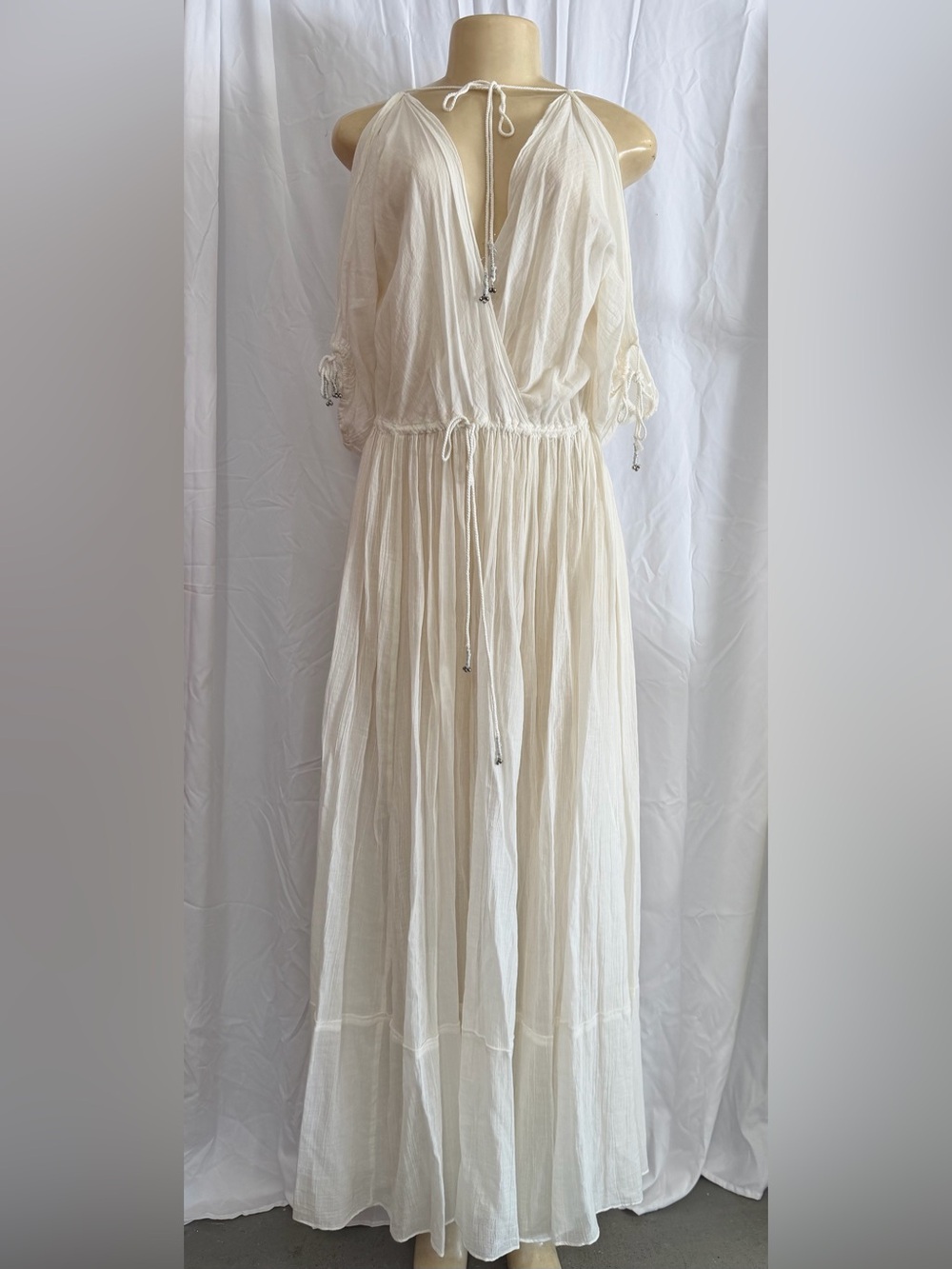 Free People white boho maxi dress in size Small. - Picture 2 of 9